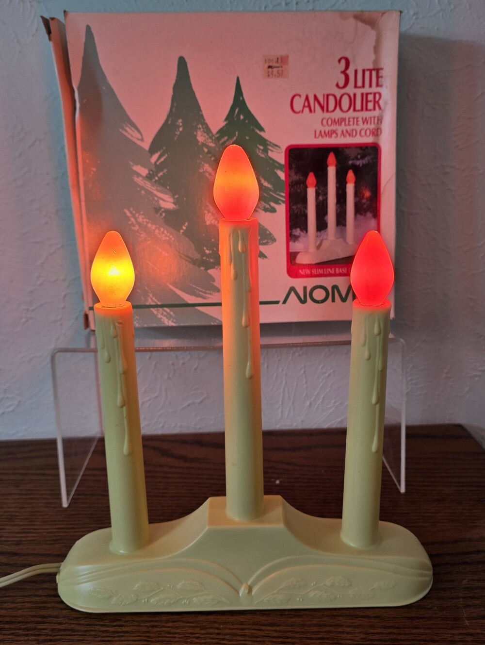 1989 Vintage Noma Candoliers Orange Bulb Christmas Window Lights Candles K-mart